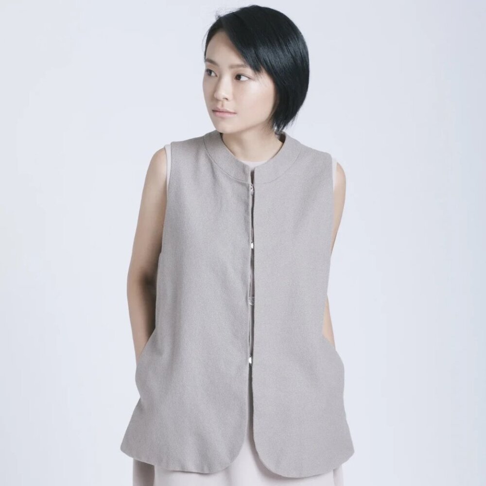 KAAREM Women's Sleeveless Dan Jacket Vest Gray Size Small